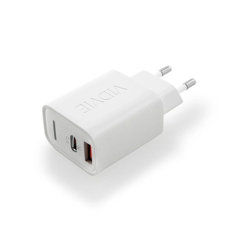 Ładowarka sieciowa USB-C PD 33W GaN +1xUSB QC3.0 Vidvie PLE269 biała